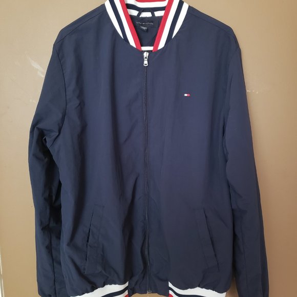 Tommy Hilger Blue Bomber Jacket Size Large - Gently Used - Picture 6 of 6
